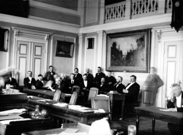 Þingfundur í Alþingishúsinu árið 1903.