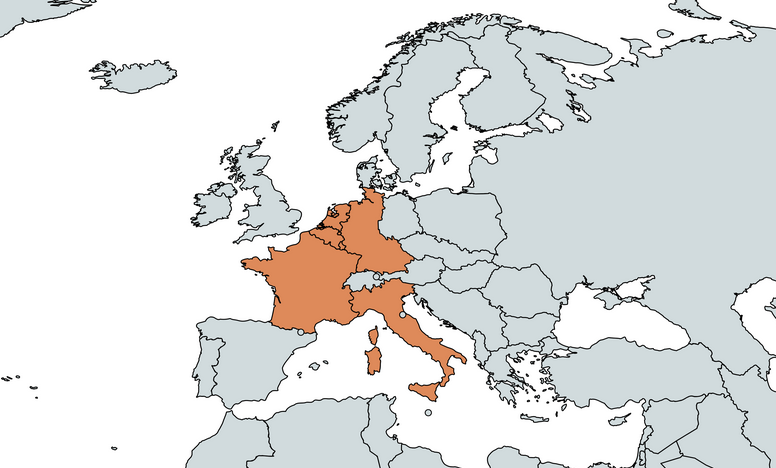Belgía, Frakkland, Holland, Ítalía, Lúxemborg og Vestur-Þýskaland, stofnuðu þrjú bandalög sem runnu síðar saman í Evrópusambandið. Belgía, Frakkland, Holland, Ítalía, Lúxemborg og Vestur-Þýskaland, stofnuðu þrjú bandalög sem runnu síðar saman í Evrópusambandið.